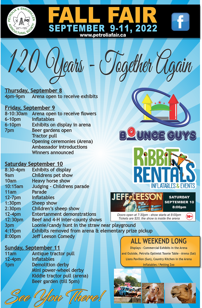 Fair Weekend Schedule | Petrolia Fair Fair Weekend Schedule | Petrolia Fair